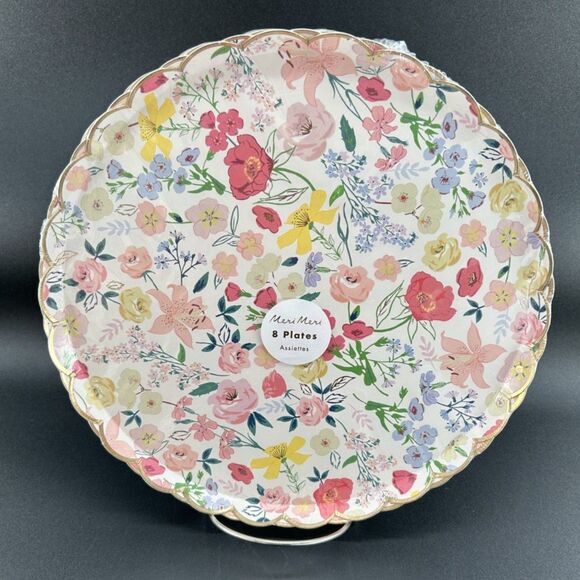 Meri Meri Elegant English Garden Pattern(2) Sets of (8) Paper Plates 10.5"D - Picture 2 of 7